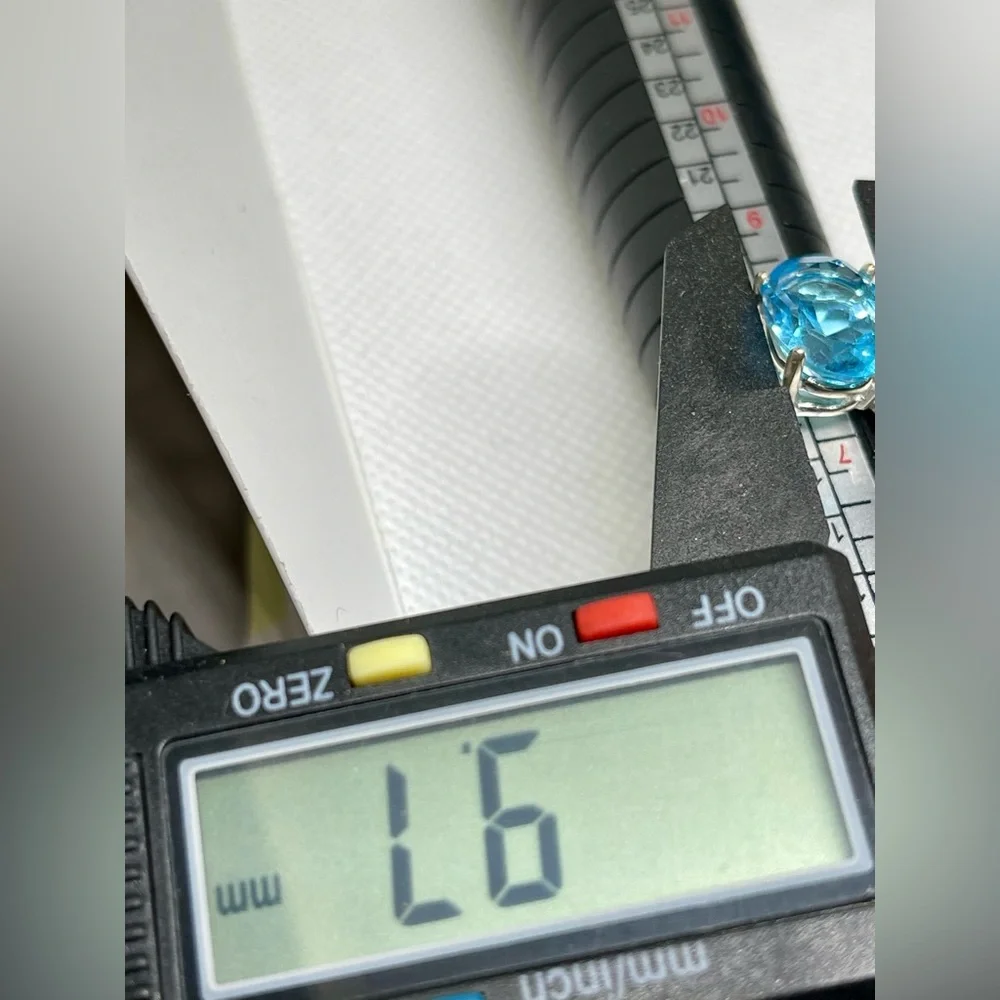 V Wieck 925 Real London Blue Topaz Sterling Ring 8